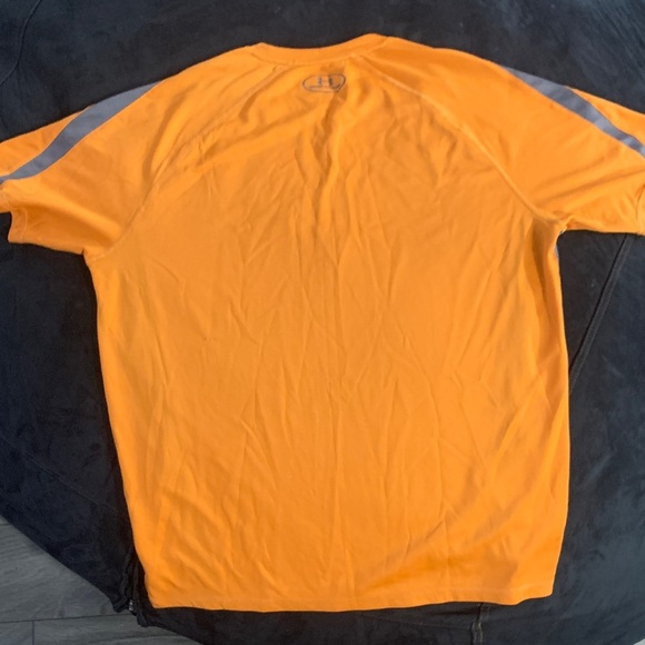 Under Armour Men's Vibrant Orange Tee with Gray Accents - Picture 3 of 4